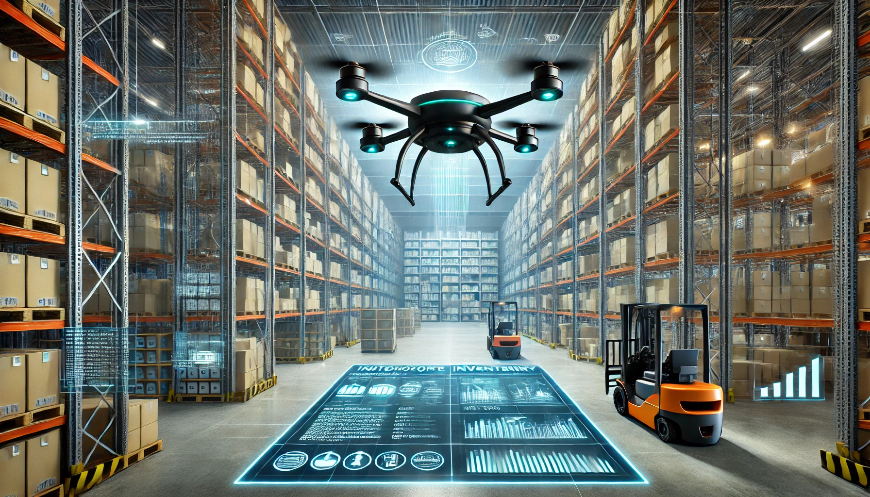 Drone scanning warehouse inventory