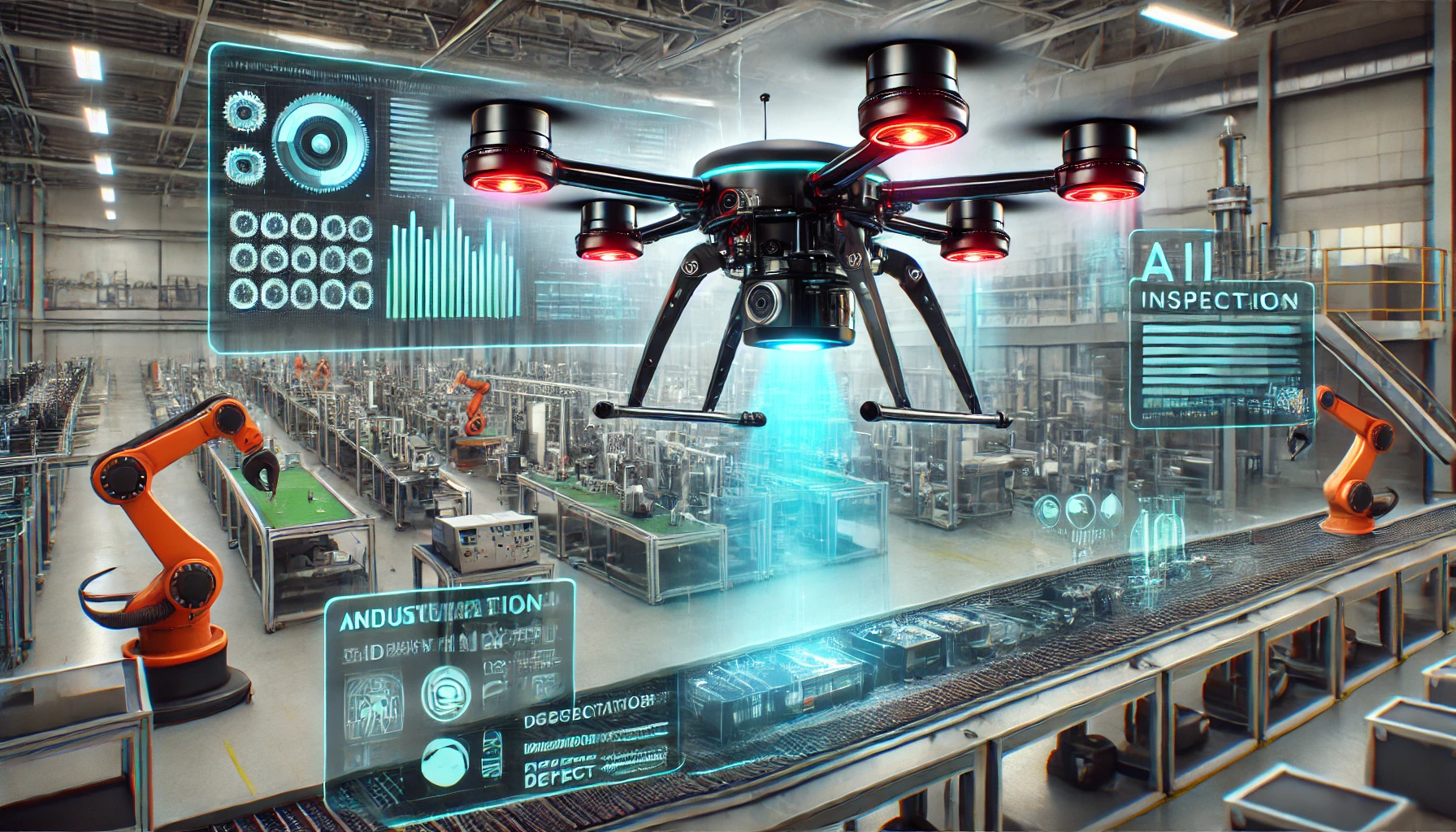 Drone performing quality inspection