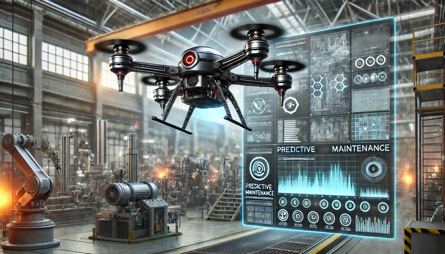 Drone performing thermal inspection