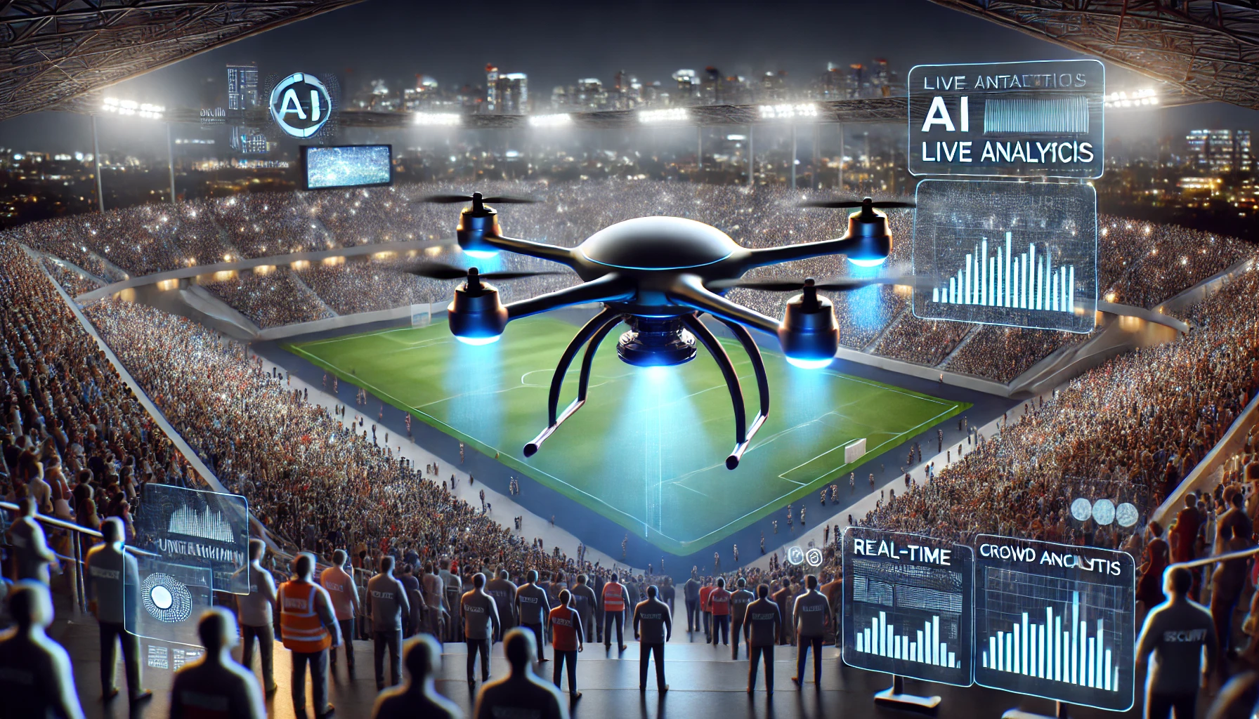 Drone providing event security